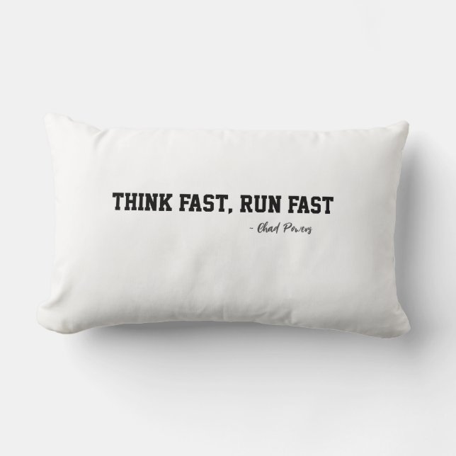 Coussin Rectangle Pensez Fast Run Sport Football Qoute Athlètes (Recto)