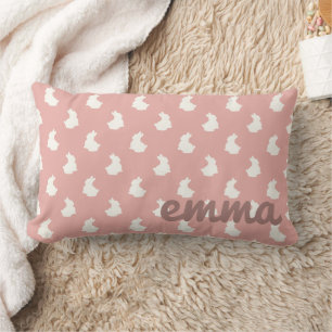 Coussin Rectangle Pépinière de lapin rose