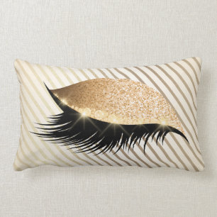 Coussin Rectangle Perle d'ivoire de parties scintillantes d'or de