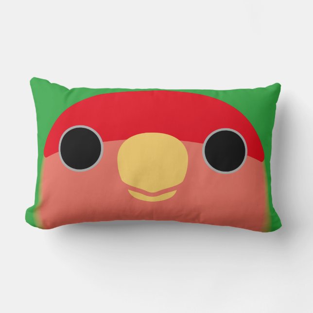 Coussin Rectangle perruche Pêche-faite face (Recto)