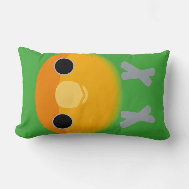 Coussin Rectangle perruche Pêche-faite face (Orange-faite face) (Recto)
