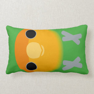 Coussin Rectangle perruche Pêche-faite face (Orange-faite face)
