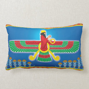 Coussin Rectangle Persan Faravahar de Zoroastrian