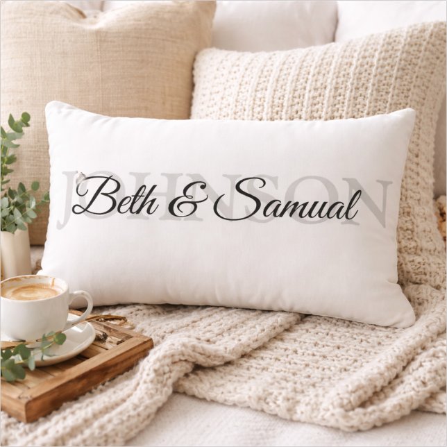 Coussin Rectangle Personalized Wedding Gift for Couple (Créateur téléchargé)