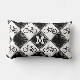 Coussin Rectangle personnalisation Monogram Initia sur Vélo noir bla