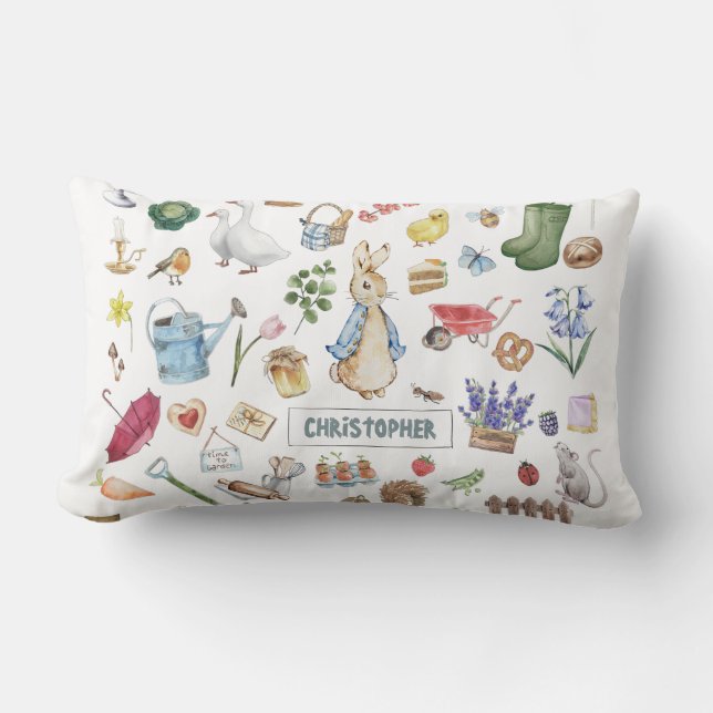 Coussin Rectangle personnalisation peter le lapin (Recto)