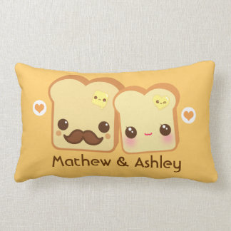 Coussin Rectangle Personnalisé - couples mignons de pains grillés de