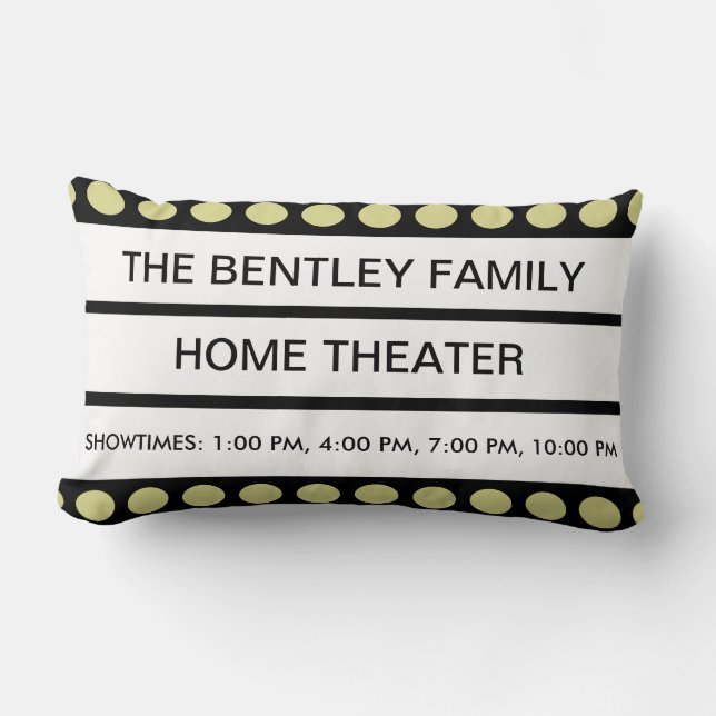 Coussin Rectangle Personnalisé Nom Accueil Film Théâtre Marquee Pers (Recto)