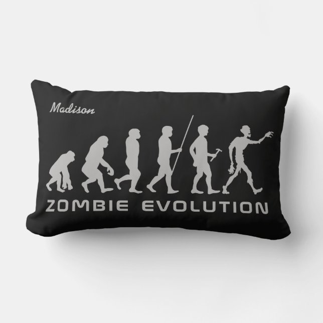 Coussin Rectangle Personnalisé nom et couleur Zombie Evolution lance (Recto)