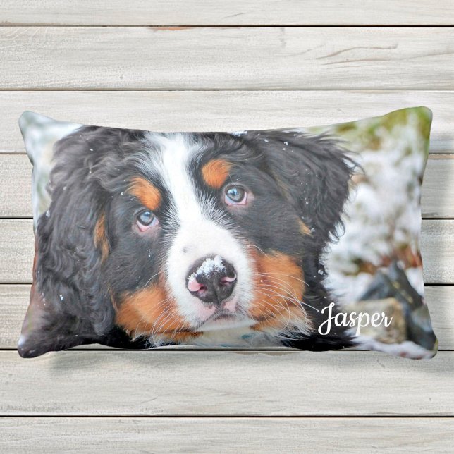 Coussin Rectangle Personnalisé Pet Photo Amoureux des chiens Memoria (Créateur téléchargé)