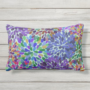 Coussin Rectangle Pétales au néon de fleur