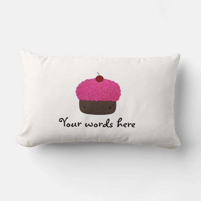 Coussin Rectangle Petit gâteau rose de parties scintillantes (Recto)