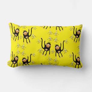 Coussin Rectangle Petit Singe Et Bananes