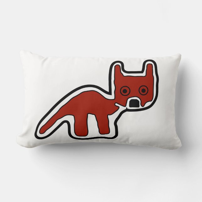 Coussin Rectangle Petroglyphe Renard Rouge mignonne Animaux anciens (Recto)