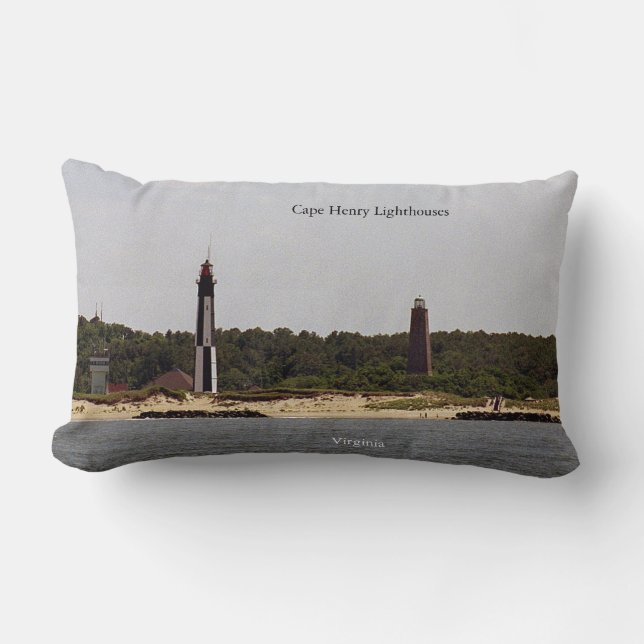 Coussin Rectangle Phare de Cape Henry (Recto)
