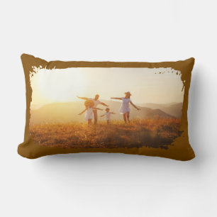 Coussin Rectangle Photo de bordure grunge moderne marron