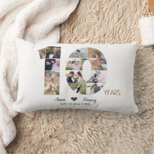 Coussin Rectangle Photo de l'anniversaire du Mariage de dix ans