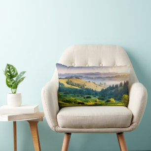 Coussin Rectangle Photo de paysage naturel de collines ondoyantes