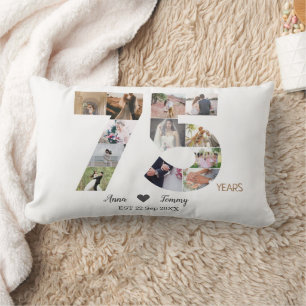 Coussin Rectangle Photo du 75e anniversaire du Mariage