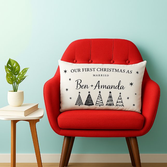 Coussin Rectangle Photo et texte personnalisés pour couple (Créateur téléchargé)