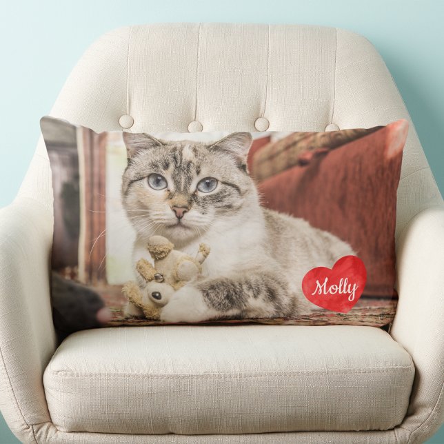 Coussin Rectangle Photo personnalisée Modèle de la famille des chien (Créateur téléchargé)