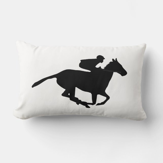 Coussin Rectangle Pictogramme de course de chevaux (Recto)