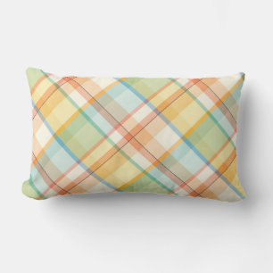 Coussin Rectangle Pilaid Pastels Jeu d'oreiller