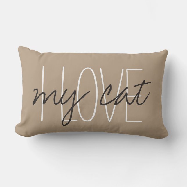 Coussin Rectangle PILLOW_ CHIC " J'AIME… mon chat " (Recto)