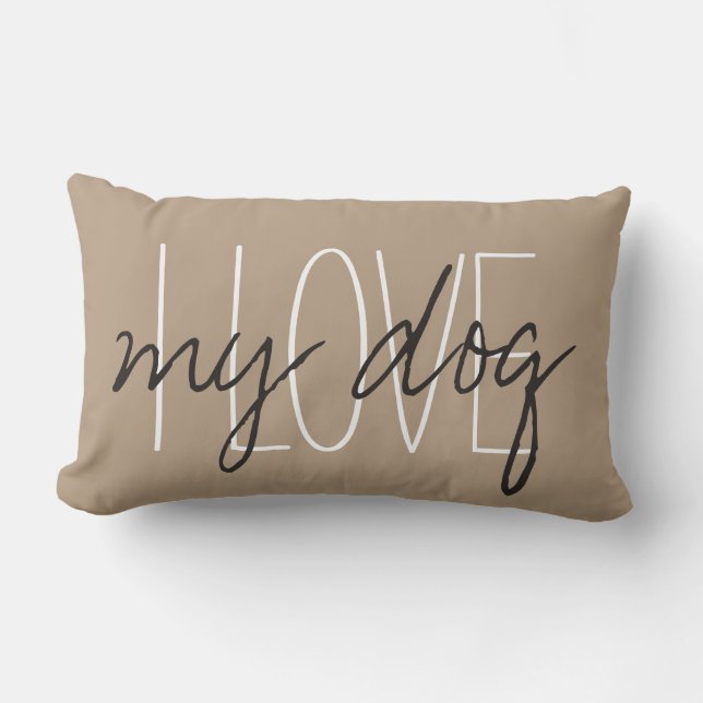 Coussin Rectangle PILLOW_ CHIC " J'AIME… mon chien " (Recto)