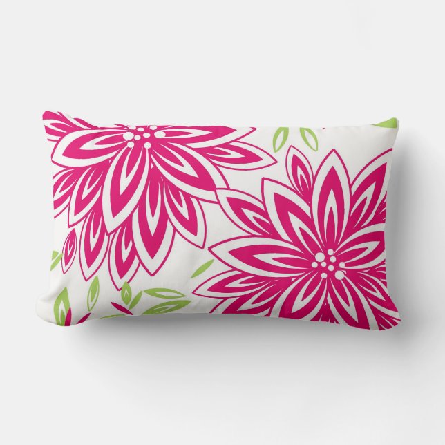 COUSSIN RECTANGLE PILLOW_PRETTY CHIC 561 PINK/GREEN CHAUD FLORAL (Recto)