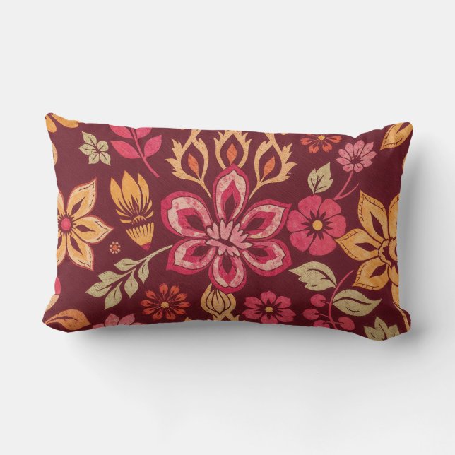 Coussin Rectangle Pillow with batik pattern (Verso)