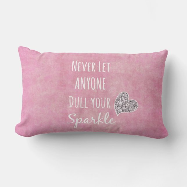 Coussin Rectangle Pink Ne laissez jamais personne ternir votre citat (Recto)
