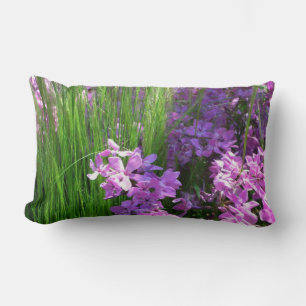Coussin Rectangle Pink Phlox et Grass été Floral