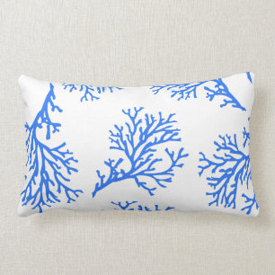 Coussin Rectangle PixDezines bleu/blanc/corail/do-it-yourself arrièr