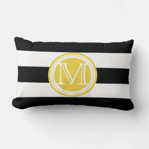 Coussin Rectangle PixDezines do-it-yourself bandes de couleurs/monog