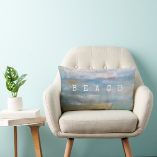 Coussin Rectangle Plage Abstraite nuages Peinture de l'océan