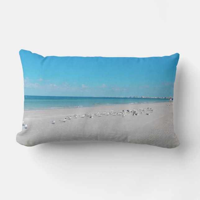 Coussin Rectangle Plage blanche de sable (Recto)