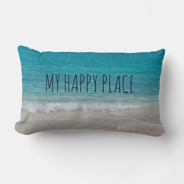 Coussin Rectangle plage de Bahama océan avec eau turquoise (Recto)