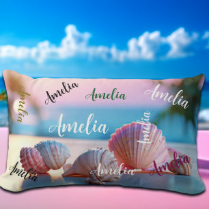 Coussin Rectangle Plage d'été personnalisée Élégant