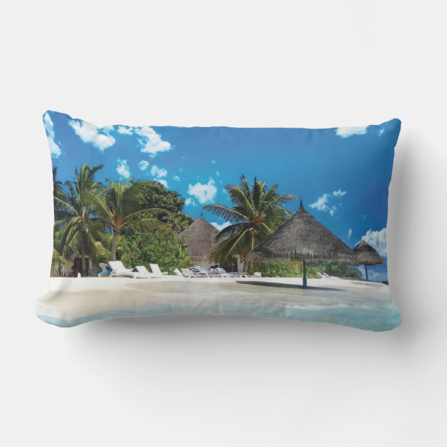 Coussin Rectangle Plage exotique (Recto)