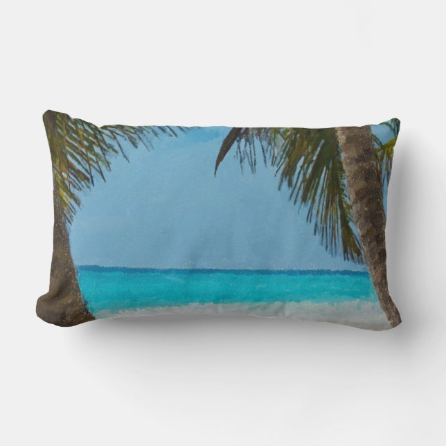Coussin Rectangle Plage tropicale (Recto)