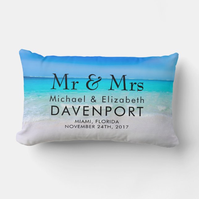 Coussin Rectangle Plage tropicale avec Mariage de mer turquoise (Recto)