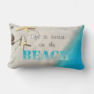 Coussin Rectangle Plage tropicale,Sable,Etoile de mer,Coquillage