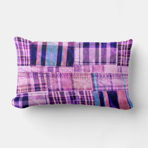 Coussin Rectangle Plaid Patchwork