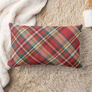 Coussin Rectangle Plaid Red Check Elegant Farmhouse Holiday