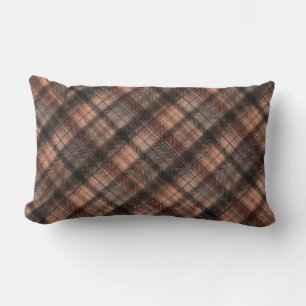 Coussin Rectangle Plaid Scottish coral noir classique