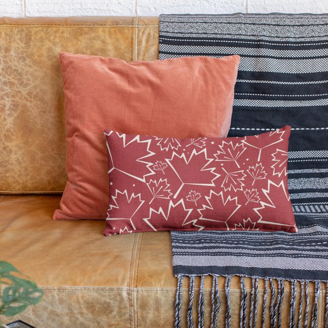 Coussin Rectangle Plan 2 Feuille || Rouge (Créateur téléchargé)