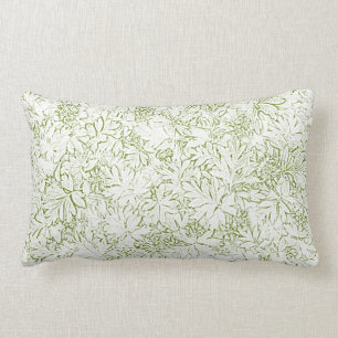 Coussin Rectangle Plancher de la forêt Deux tons Vert Blanc Flore