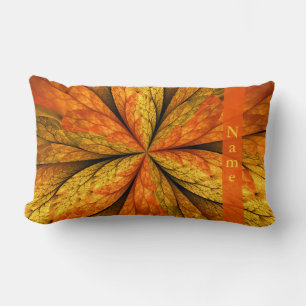 Coussin Rectangle Plante d'automne, Abstrait moderne feuille fractal