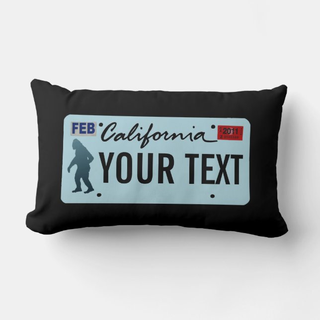 Coussin Rectangle Plaque de licence California Sasquatch (Recto)